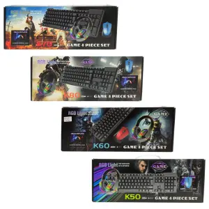 Combo gamer 4 en 1 luces RGB