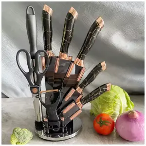 Juego De Cuchillos En Acero Bass 8 Pcs