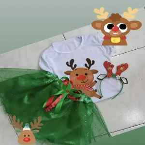 CONJUNTO TUTU VERDE NAVIDAD RENO CAFE