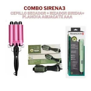 cepillo secador + sirena + plancha