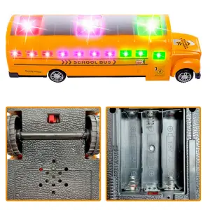 Carro Bus Escolar Luces Sonido Movimient