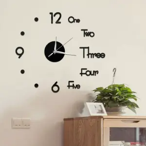 RELOJ PARED 3D NEGRO MODELO 3
