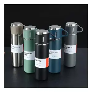 Set De Termo Acero Inoxidable Con Tazas