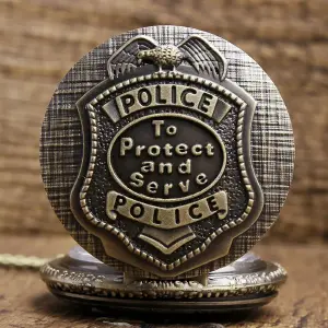 Reloj Bolsillo Policia Escudo Vintage