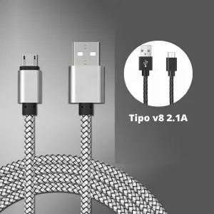 Cable Acordonado Usb A V8 2.1 a Alta Cal