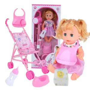 muñeca Bebe lágrimas con coche
