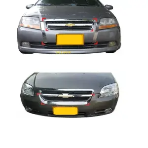 kit frontal cromado aveo sedan 2 piezas