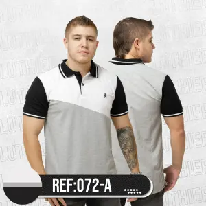 072A POLO COMBINADA  BLANCO JASPE