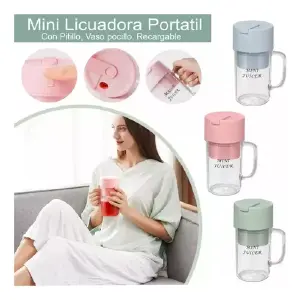 MINI LICUADORA CON VASO Y PITILLO