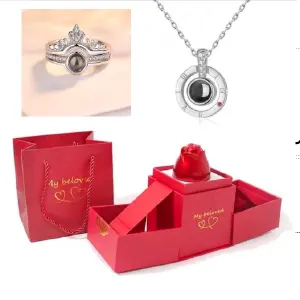 COMBO TE AMO 100 IDIOMAS ANILLO Y COLLAR