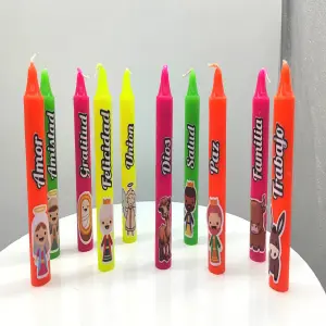 10 Velas personalizadas Con  10 Soportes