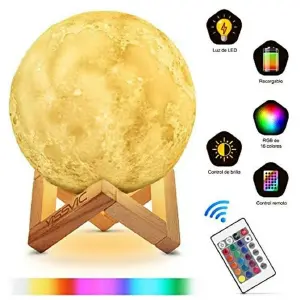 Lampara Luna Luz Led  Recargable + Contr