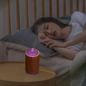 Humidificador Tipo Madera Con Luz DIFUSO