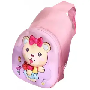 Bolso Pechero Infantil Pequeño Oso Rosa