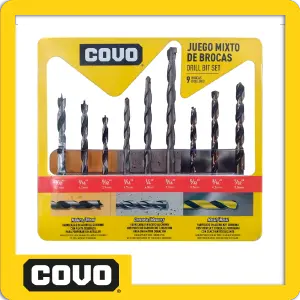 JUEGO DE BROCA MIXTO 9 PZAS (madera-met