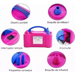 Inflador Globos Eléctrico Con 2 Inyector