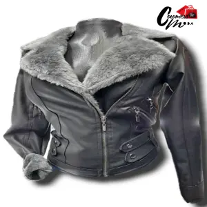 Chaqueta en cuero con ovejero mujer T27K