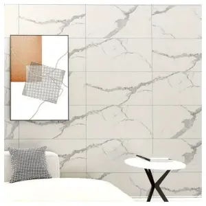Azulejo adhesivo 90 x 60 blanco marmoliz