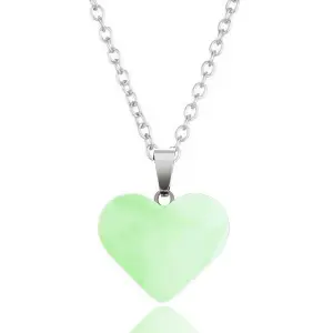 Collar Cuarzo Corazón Nocturno Luminoso