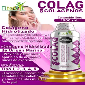 8 Colágenos X1.000 ML Fitovit: Tu Aliado para una Piel Radiante, Articulaciones Saludables y Huesos Fuertes - 8 COLAGENOS X1.000 ML FITOVIT