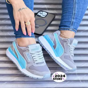 Bellos Pumas Para Dama  Gris Tm