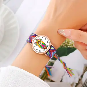 Reloj Virgen Guadalupe Dorado Tejido Art