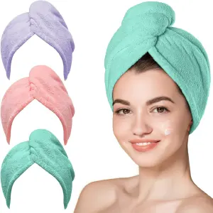 Toalla Cabello  Microfibra Color Pastel