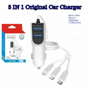 Cargador de carro 5 en 1 para celular