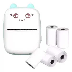Combo Mini Impresora Papel 5 Rollos