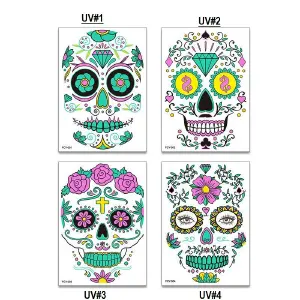 Disfraz Catrina Tatuaje temporal UV