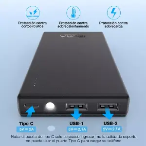 Power Bank 10000mah Fast Carga Linterna