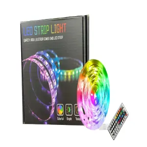 Cinta Tira Luces Led Rgb 2x5 Mt Control