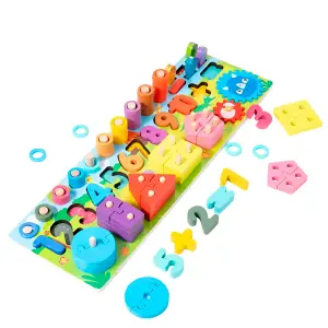 Juego Set Columnas Encastre Figuras Pesc