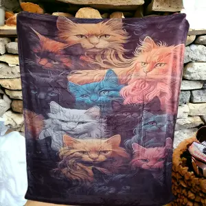 manta gatos vibrantes