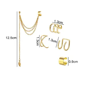Aretes Ear Cuff Set 5 Piezas Ajustables