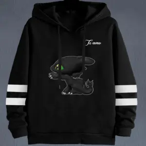 Buzo Buso Hoodie Chimuelo Negro lineas