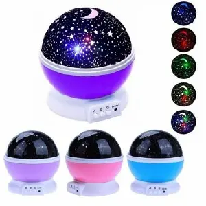 Lampara rotatoria luna estrellas