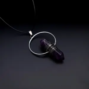 Collar Pendulo Aro Cuarzo Amatista