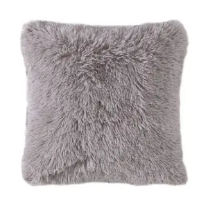Cojin x2 Decorativo Peludo Gris Claro