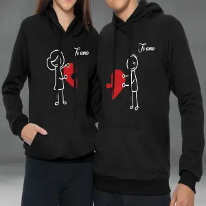 Buzo, Buso Hoodie 2 CORAZON ROMPECABEZA