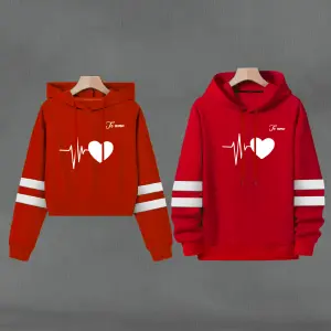 Buso Buzo, Hoodie  CORAZON BLANCO ROJO