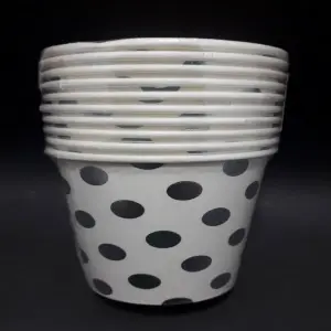 VASO PUNTO PLATEADO  7ONZ
