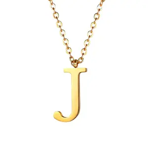 Collar Letra J Inicial Acero Inoxidable