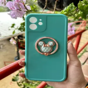 IPHONE 12 PRO    FUNDA VERDE POP SOCKET