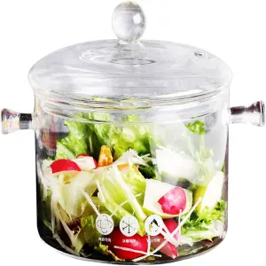 Olla De Vidrio De Borosilicato Con Tapa: La Elegancia Y La Resistencia En Tu Cocina - Olla De Vidrio De Borosilicato Con Tapa
