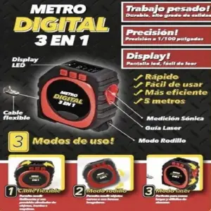 Cinta Métrica Digital Metro 3 En 1 Laser
