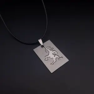 Collar Signo Zodiacal Placa Acero + Estu
