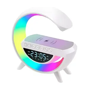 Parlante Bluetooth Lampara LED G Reloj