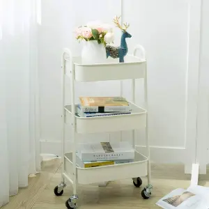 Carrito Multifuncional Metálico de 3 Niveles: ¡Organización y Estilo para tu Hogar! - Carrito multifuncional metálico 3 nivele