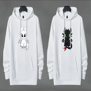 Buzo, Buso Hoodie chimuelo pareja BLANCO